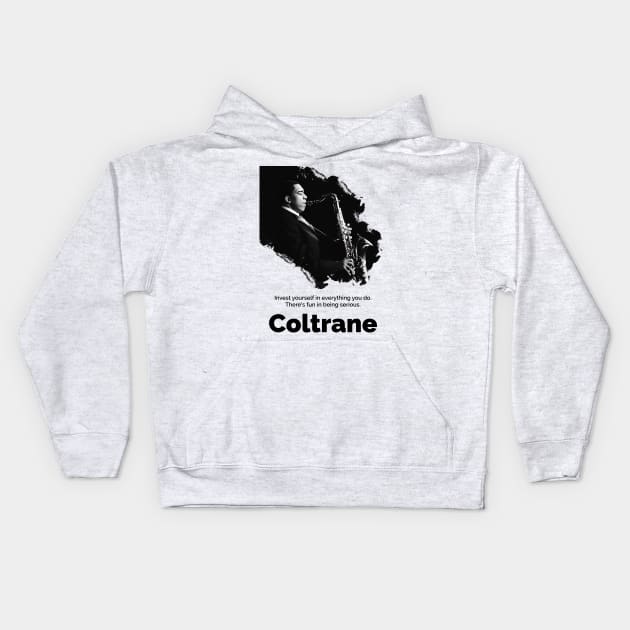 John coltrane cartoon Kids Hoodie by BAJAJU